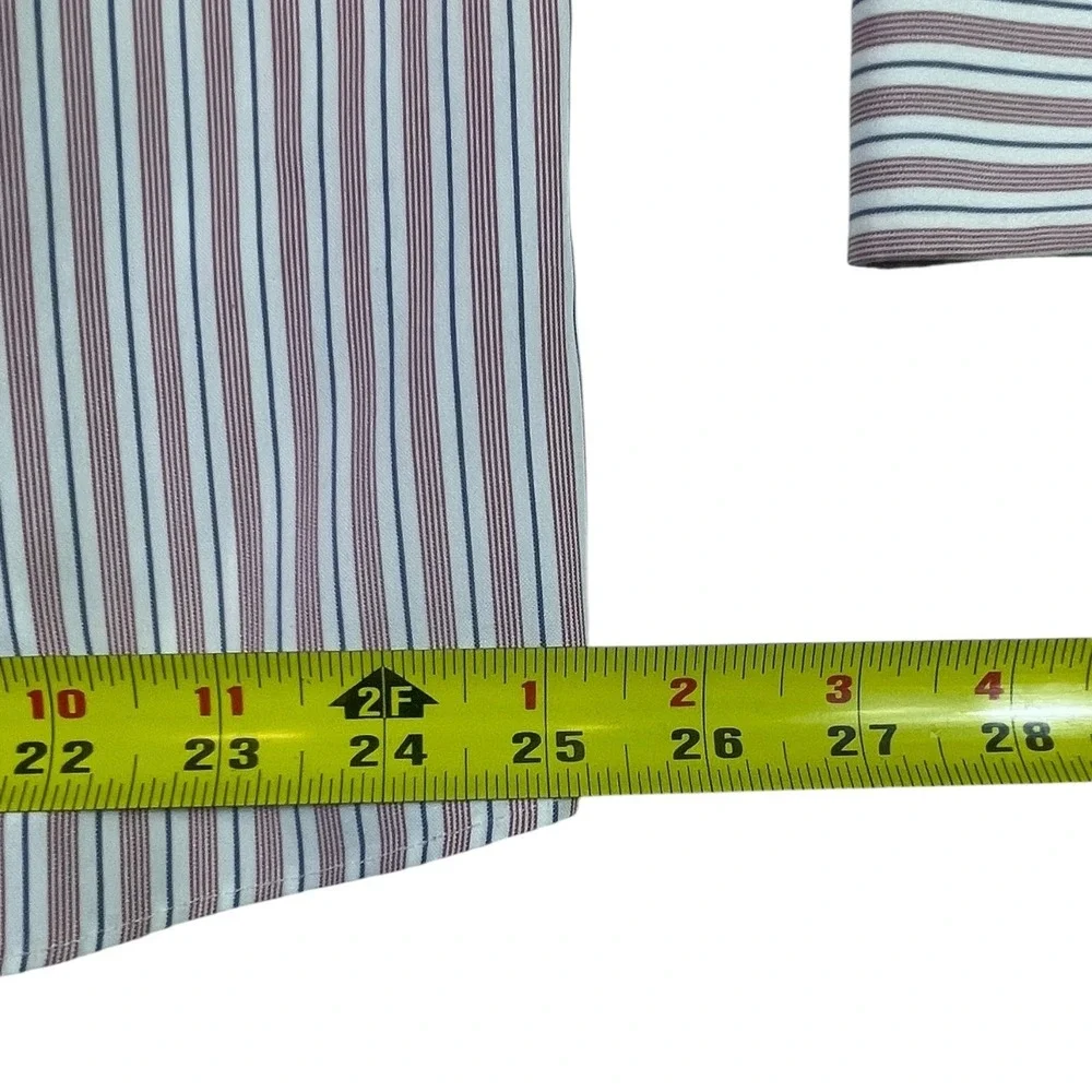 Eddie Bauer Shirt Mens 2XL Multi Striped Wrinkle Resistant Back Box Button Down